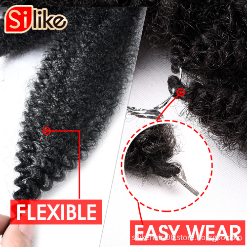 Silike Handmade  Crochet Marley Braids 8 inch Spring Soft Afro Twist Synthetic Braiding Hair Extensions High Temperature Fiber